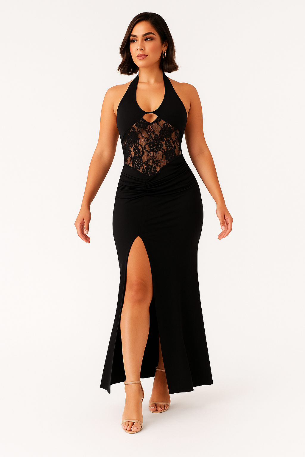 Incorporates Lace Fabric With Neck Backless
