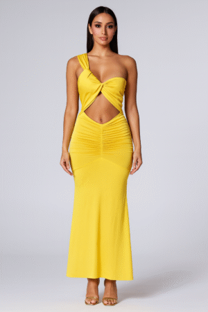 One Shoulder Pleated Dress